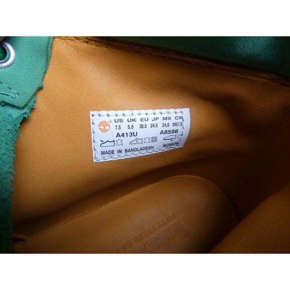 Timberland Premium 6 in Waterproof Boot Medium Green Nubuck Women's 7.5 - Picture 9 of 9